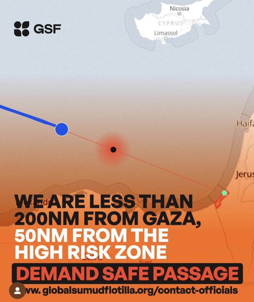 SuppressedNws1's tweet photo. ⚡️🇮🇹BREAKING:

The Italian Navy announced that it will stop escorting the flotilla to Gaza once it approaches within 150 nautical miles of the coast, in an attempt to prevent a diplomatic incident with Israel.

The Sumud Flotilla stated: the Italian Foreign Ministry informed us that the frigate accompanying the flotilla will issue a call allowing participants to return to shore before reaching the “critical zone.” What Italy is doing is not protection but sabotage, an attempt to foil the mission, acting as a tool in Israel’s hands instead of protecting the volunteers.

Meanwhile, the Israeli Navy is preparing to seize the largest convoy aimed at breaking the siege on the Gaza Strip, which consists of 50 ships and hundreds of activists and volunteers from 44 nationalities.