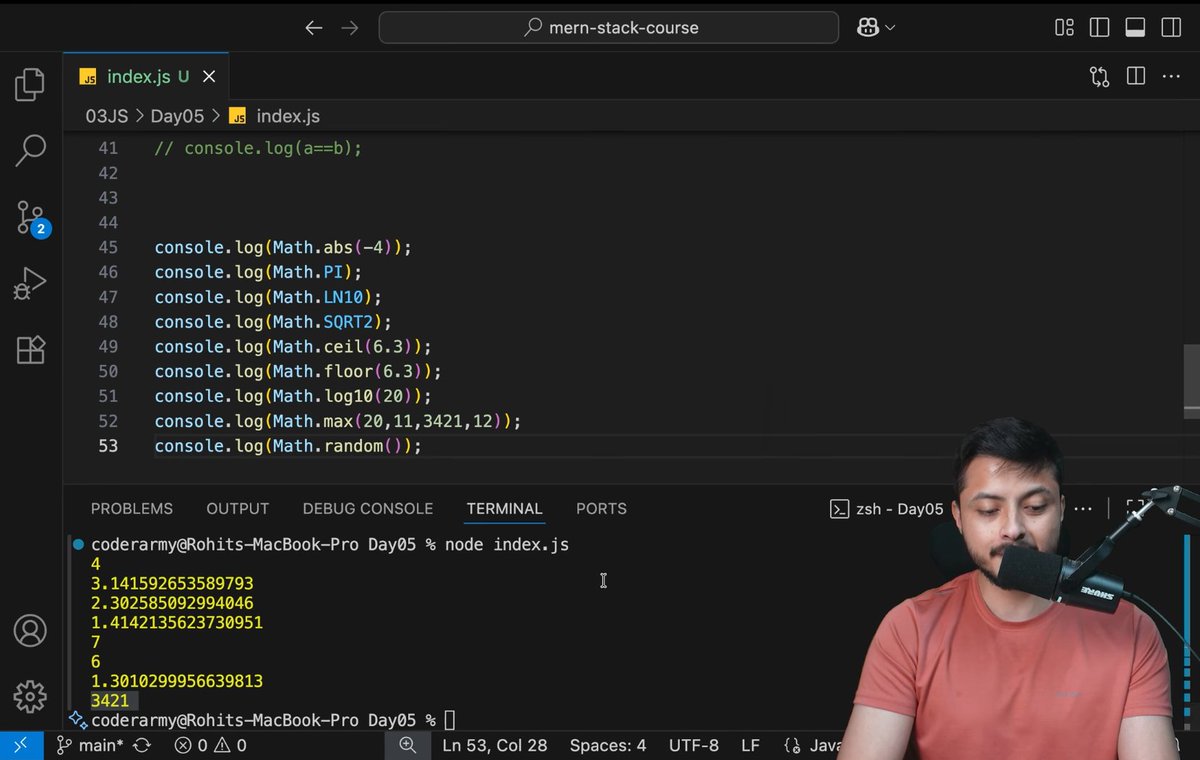 YashSainiCodes's tweet image. 📅 Day 30 – Web Development Journey
Topics Covered:
Numbers
Math Object
Thanks 🙏 to @rohit_negi9 Bhaiya & @adityatandon02 Bhaiya for an amazing course!
#180DaysOfCode #WebDevelopment #CoderArmy