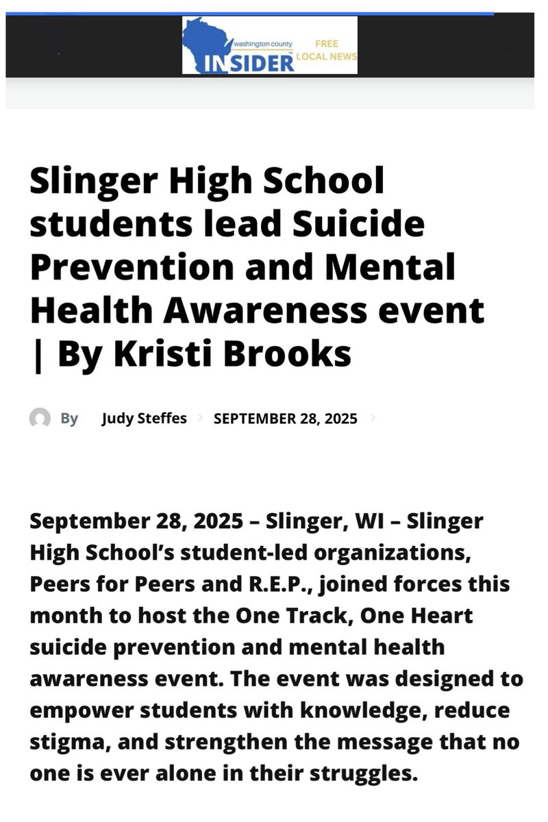 jf4rd23's tweet photo. 🩵💜September is Suicide Awareness Month💜🩵Student-led organizations Peers for Peers and R.E.P. came together to raise awareness. If you or someone you know is in crisis-dial 9️⃣8️⃣8️⃣☎️ @WashCntyInsider @SlingerOwls @NAMICommunicate @Jeffrey_Ford4 @jasonfordwi #MentalHealthMatters https://t.co/Gfeh1lZVGd