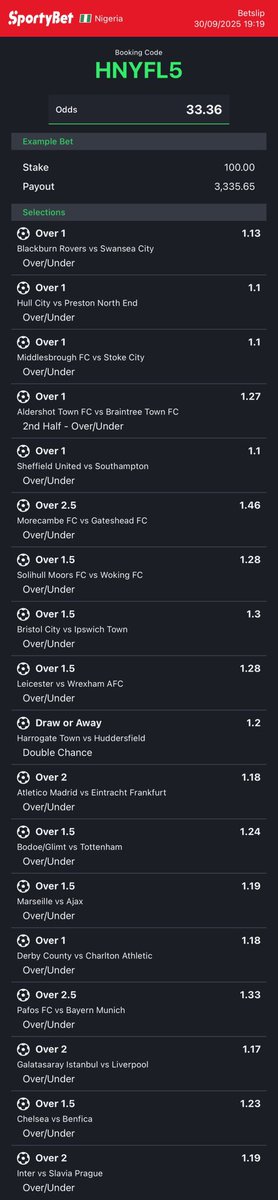dfwpehlumiiii's tweet photo. Tuesday stake tips on https://t.co/RhuVmdO7Iy converted to sportybet⤵️

10odds.
MDMG42 -sporty🧑🏿‍💻

307odds.
Available games🚨
HNYFL5 -sporty 👩‍💻

135odds.
LUNFKL -sporty🧑🏿‍💻

175odds.
U07QC0 -sporty👩‍💻

Follow 4 convert of codes 2 ur preferred bookies! 

Retweet 4 larger audience😤🗣️ https://t.co/Q9Un0FCkjF