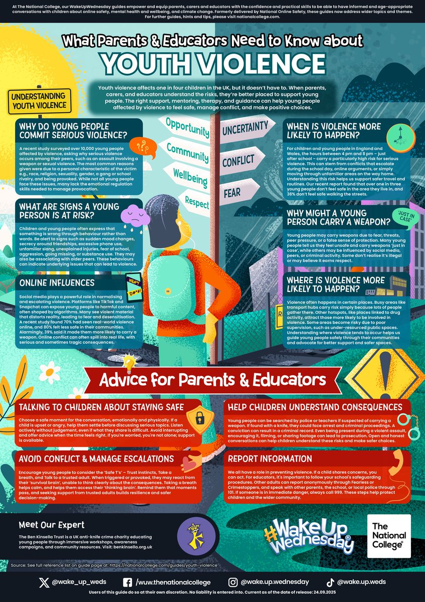 1 in 4 young people in the UK are affected by youth violence – this guide with advice from the Ben Kinsella Trust offers expert advice to help parents and teachers keep children safe.

Download your FREE copy here 👉 vist.ly/47wwp