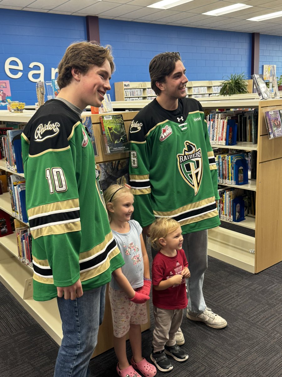 PARaidersHockey's tweet image. Big thanks to all of the parents and kids who came to our first Reading With The Raiders of the season! If you missed us last night, don’t worry! We’re back at the Prince Albert Public Library on Monday, October 6th.