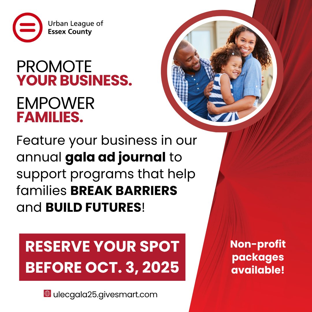 UrbanLeagueEC's tweet image. Promote your brand and support families!

Buy an ad in our Gala Journal by 10/3 and help us break barriers + build bridges through powerful community programs.

👉 ulecgala25.givesmart.com 
#BreakingBarriers #BuildingBridges #EmpoweringCommunities #ChangingLives