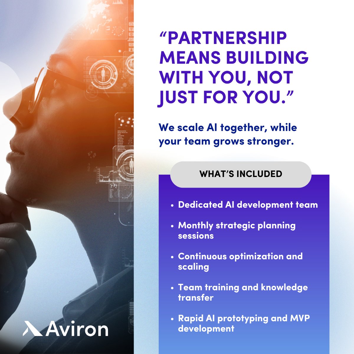 AI success is a journey, not a handoff.

Our Co-Build Retainer = real partnership + real scale.

Let’s grow together.

Book a strategy call today at avironlabs.com
#AI #EnterpriseTech #Aviron #AIProject #AIDevelopers