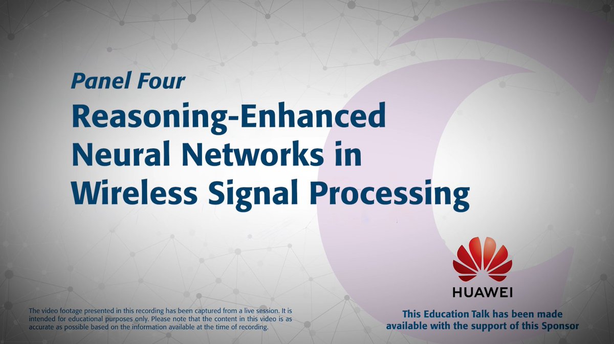 ComSoc's tweet photo. In this new education talk, a distinguished panel of experts dives into how reasoning-enhanced neural networks will help us move from reactive to proactive signal processing. This has been made freely available through the sponsorship of Huawei.

Enjoy: https://t.co/8QgOEAoRjr https://t.co/EVto7qyGQ2