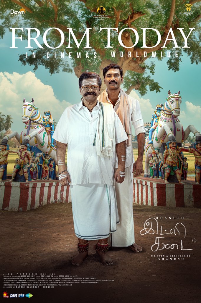 DawnPictures (@dawnpicturesoff) on Twitter photo The wait ends here โค๏ธ
#IdliKadai in theatres from today. Live through the story of our land and the love for it!
<a href="/dhanushkraja/">Dhanush</a> <a href="/arunvijayno1/">ArunVijay</a> <a href="/RedGiantMovies_/">Red Giant Movies</a> <a href="/gvprakash/">G.V.Prakash Kumar</a> @menennithya @aakashbaskaran @thesreyas <a href="/wunderbarfilms/">Wunderbar Films</a> <a href="/saregamasouth/">Saregama South</a> <a href="/dancersatz/">Sathish krishnan</a> <a href="/MShenbagamoort3/">M Shenbagamoorthy</a> The wait ends here โค๏ธ
#IdliKadai in theatres from today. Live through the story of our land and the love for it!
<a href="/dhanushkraja/">Dhanush</a> <a href="/arunvijayno1/">ArunVijay</a> <a href="/RedGiantMovies_/">Red Giant Movies</a> <a href="/gvprakash/">G.V.Prakash Kumar</a> @menennithya @aakashbaskaran @thesreyas <a href="/wunderbarfilms/">Wunderbar Films</a> <a href="/saregamasouth/">Saregama South</a> <a href="/dancersatz/">Sathish krishnan</a> <a href="/MShenbagamoort3/">M Shenbagamoorthy</a>
