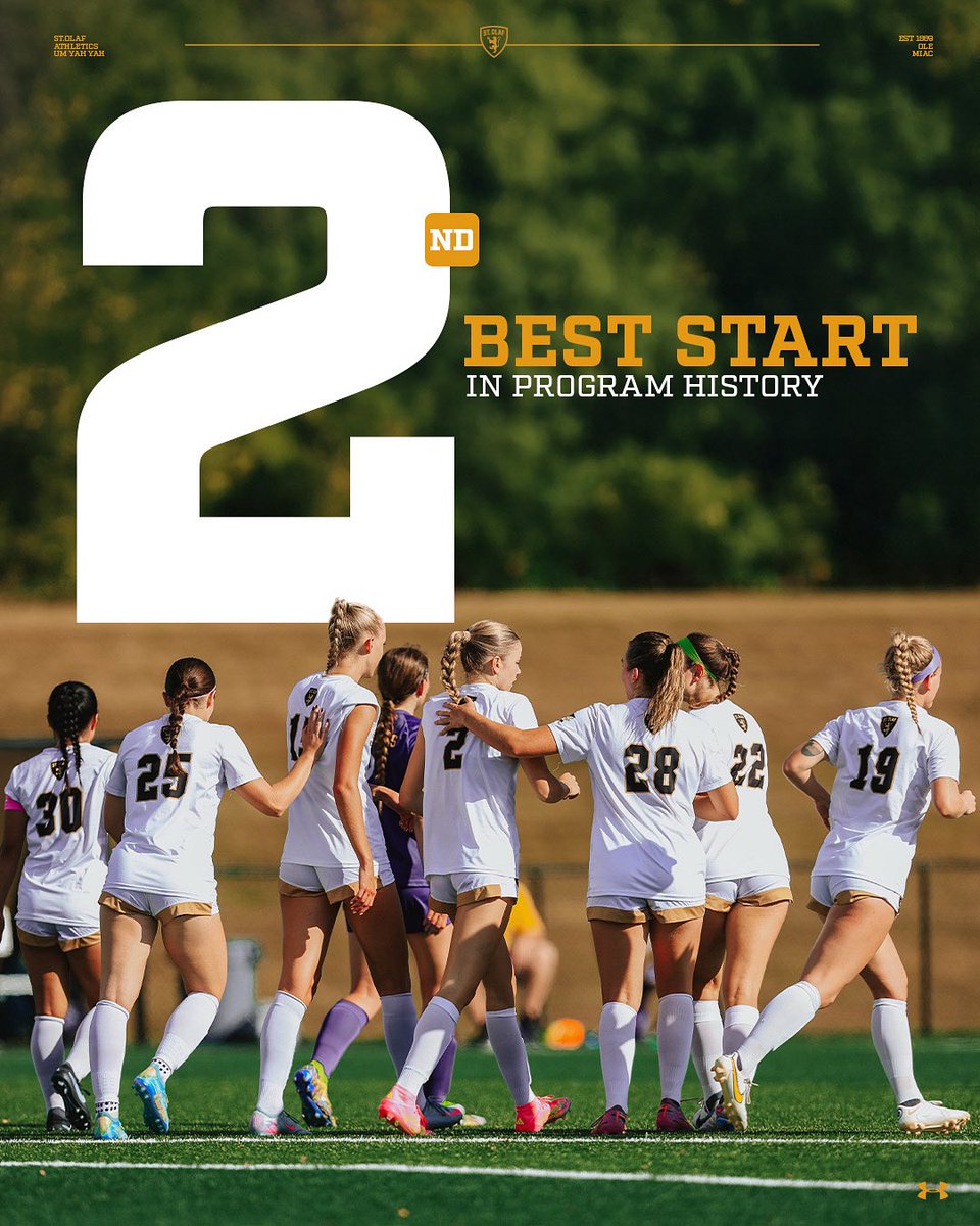 St. Olaf Athletics (@stolafathletics) on Twitter photo 𝟖-𝟏-𝟏.
<a href="/StOlafWSoccer/">St. Olaf Women’s Soccer</a> is off to the second-best 10-game start in program history, trailing only the the 2011 team’s 8-0-2 mark!
#UmYahYah | #OlePride | #d3soc 𝟖-𝟏-𝟏.
<a href="/StOlafWSoccer/">St. Olaf Women’s Soccer</a> is off to the second-best 10-game start in program history, trailing only the the 2011 team’s 8-0-2 mark!
#UmYahYah | #OlePride | #d3soc