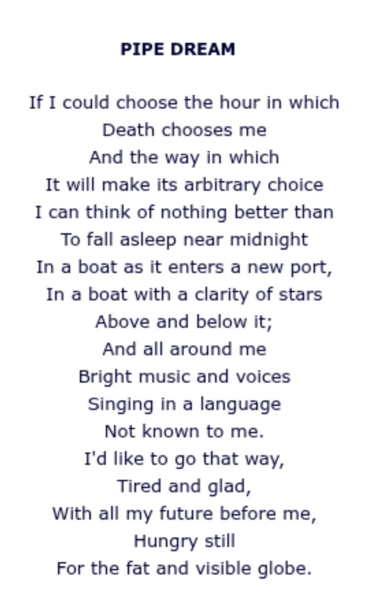Paul Chahidi (@paulchahidi) on Twitter photo Pipe Dream, by Brian Patten. RIP. Pipe Dream, by Brian Patten. RIP.