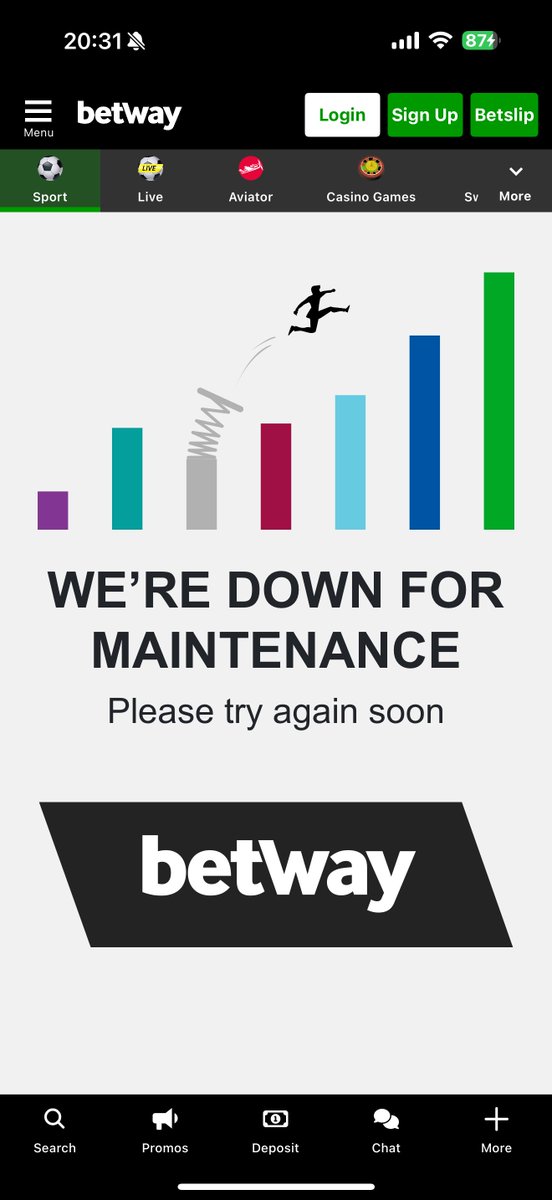 Why don’t Betway do there maintenance when we are sleeping not when we are trying to cash out 😭