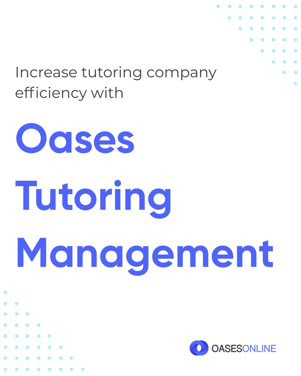 OasesOnline's tweet image. Learn how to save admin time and increase efficiency with Oases Online. Book a demo and request a free trial today!

oasesonline.com/tutoring-manag…

#tutoring #tutoringmanagement #tutoringsoftware #tutortrack #testprep #testprepsoftware #scheduling #schedulingsoftware