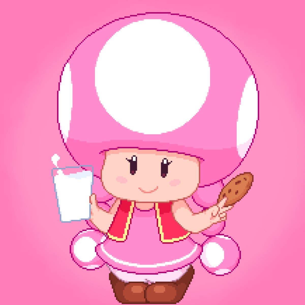 Kinopixelz's tweet image. “Care for some milk and cookies?”

#Toadette #キノピコ #SuperMario #スーパーマリオ #Cute