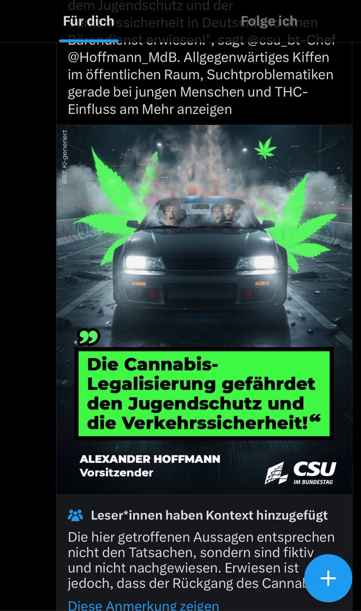 Selbst Elon entlarvt euch als Lügner. Die #teillegalisierung hat gezeigt, dass keine größere Gefahr vom Weed ausgeht. Kümmert euch lieber um wichtigere Dinge. #weedmob