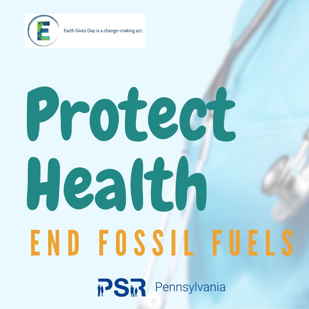 Clean air is health care. On October 7th, you can stand with PSR PA to protect health and fight toxic pollution. Together, we can clear the air. buff.ly/Fn9z37W #EarthGives #CleanAirForAll”