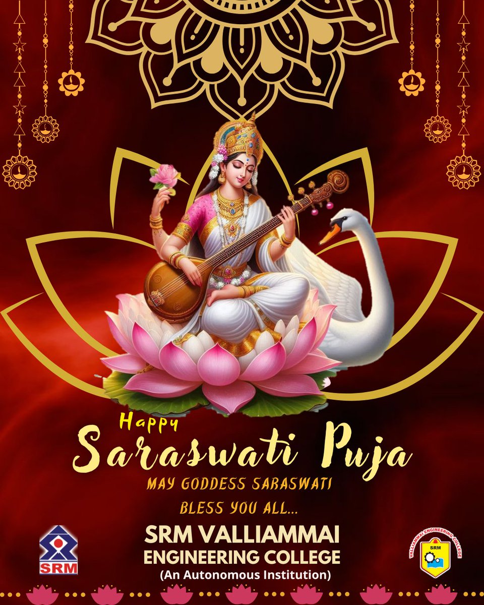 srmvecofficial's tweet image. ✨ May Goddess Saraswati bless you with wisdom, knowledge, and creativity.
Happy Saraswati Puja! ✨

#SaraswatiPuja #VasantPanchami #GoddessSaraswati #KnowledgeIsPower #SaraswatiBlessings #FestivalVibes #SRMVEC #SRMValliammai #PeaceAndWisdom