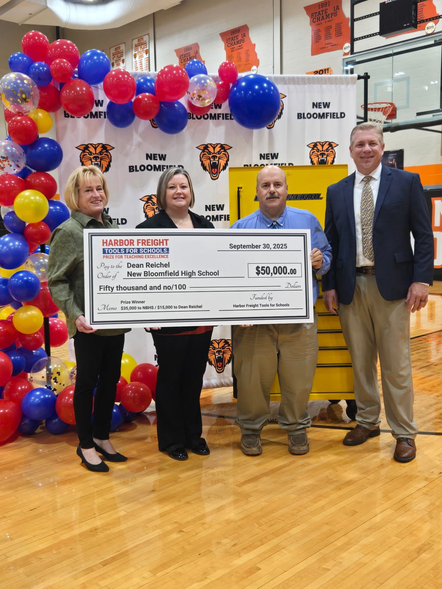 MOEducation's tweet image. Congratulations to New Bloomfield’s Dean Reichel and Lebanon’s Chris Rushing for being selected to receive the Harbor Freight Tools for Schools Prize for Teaching Excellence! Way to represent the Show Me State! #Whatwedomatters