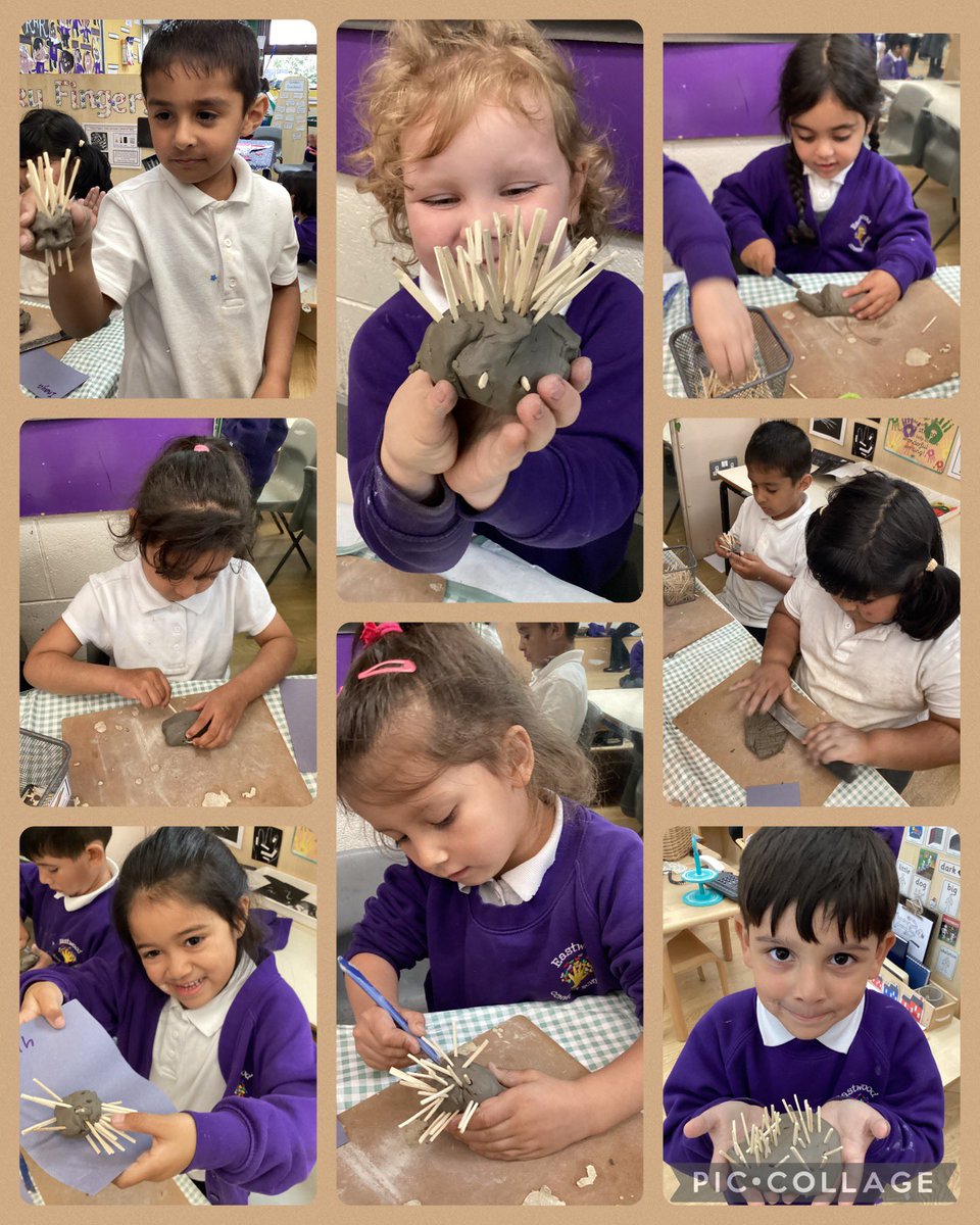 ECS_Keighley's tweet image. Reception children enjoyed exploring, manipulating and creating with clay. 
#concentration #finemotordevelopment #creative #hedgehogs