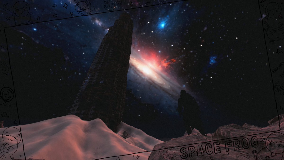 Darker mood for #SpaceFrogTuesday 48-Earth. Bastiõn came to visit his mentors home world and pay homage to his paths end in The unity. The HUNTER, his SHADOW. Captain Bastiõn Diavanteź. Dark Tower Earth.