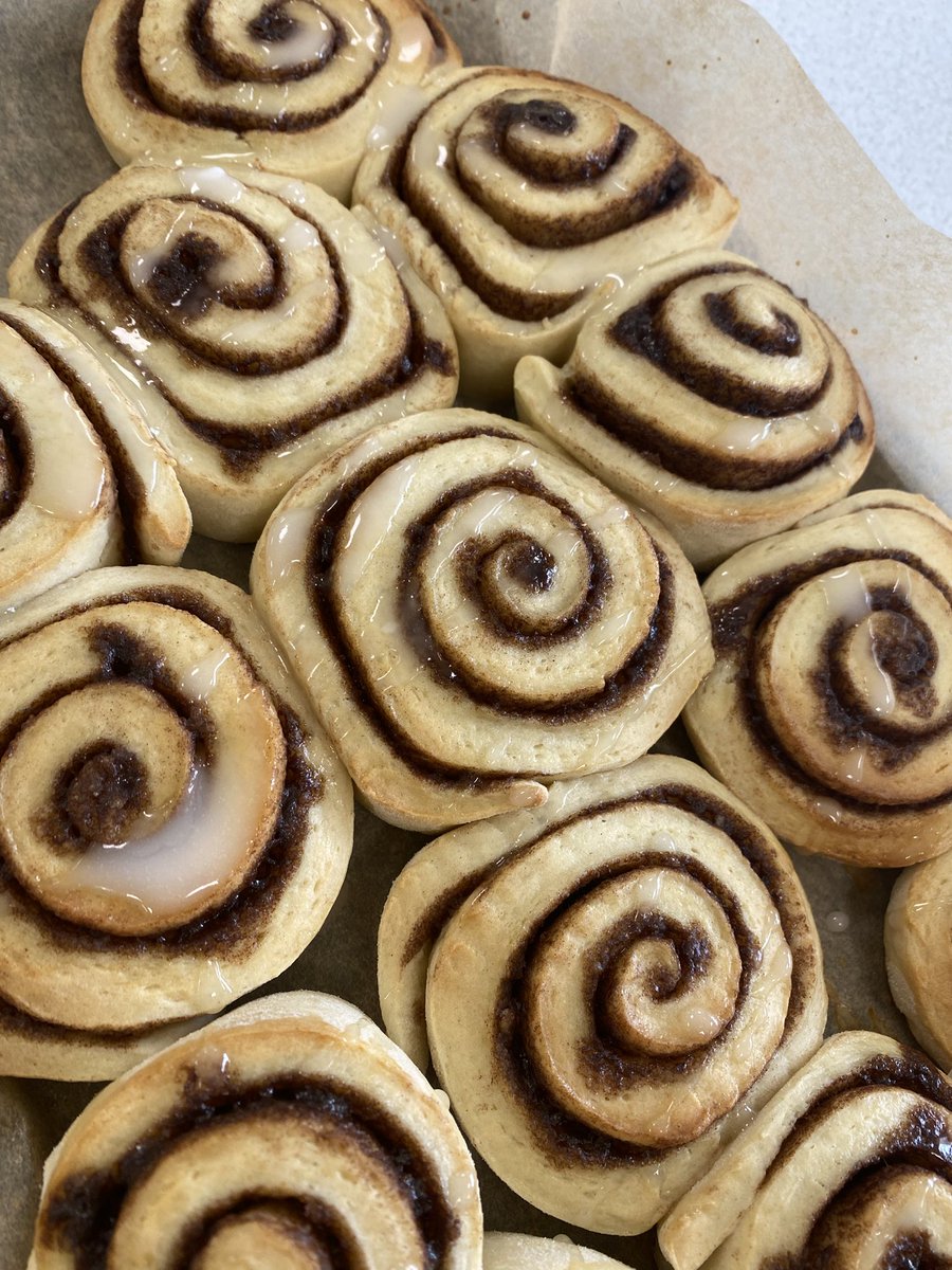 Murphyy1402's tweet photo. Today’s bakery lesson was my favourite of the year- cinnamon buns. We were one happy class today with the results😍🍁🍂🧡 https://t.co/4P8tnyLtjk