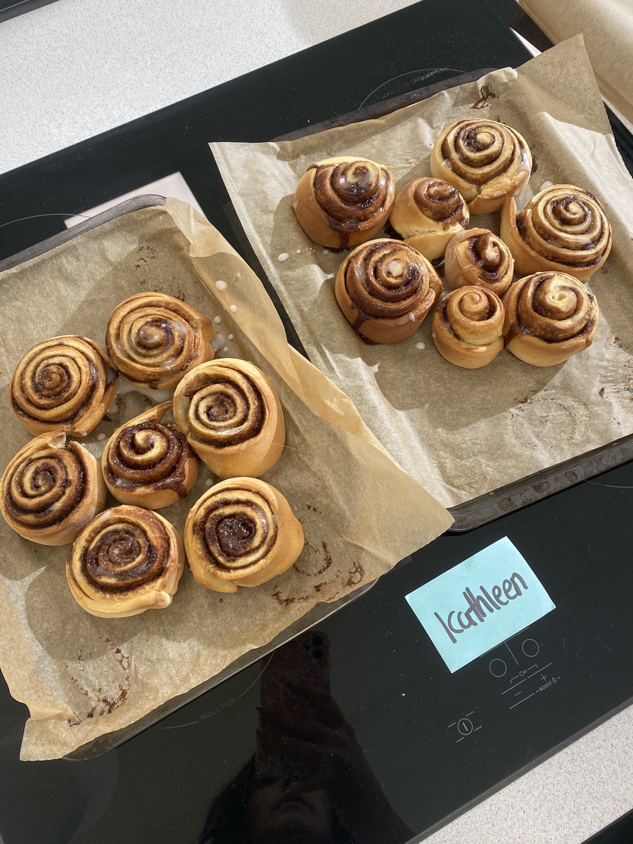 Murphyy1402's tweet photo. Today’s bakery lesson was my favourite of the year- cinnamon buns. We were one happy class today with the results😍🍁🍂🧡 https://t.co/4P8tnyLtjk
