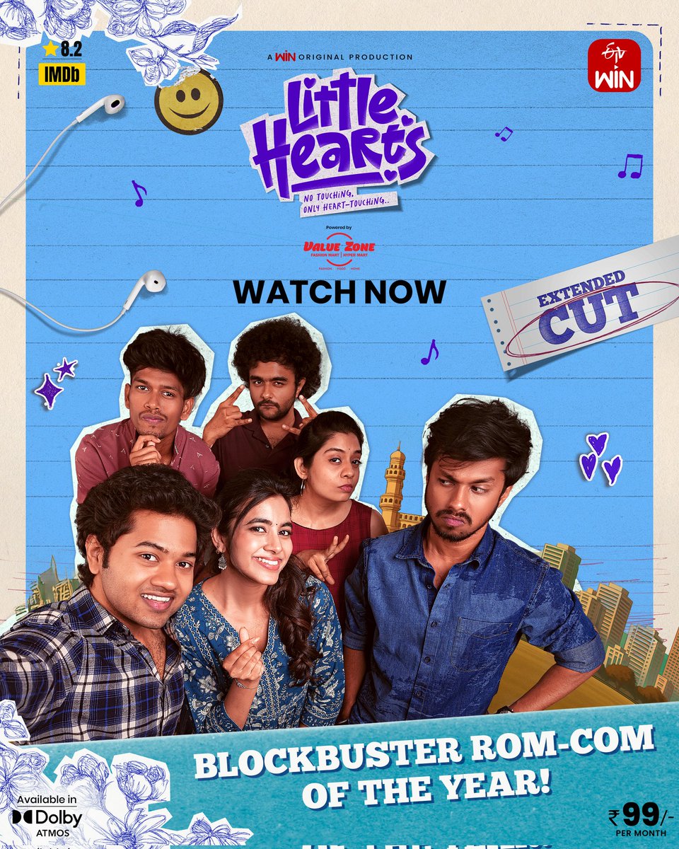 The Blockbuster Rom-Com of the Year – Little Hearts is now streaming 🤩

Now with an Extended Cut + Dolby Atmos for the ultimate experience!

▶️: bit.ly/48amUyq

✨ #LittleHearts (with extended cut) – A Win Original Production 
 Powered by @valuezonehypermart ✨