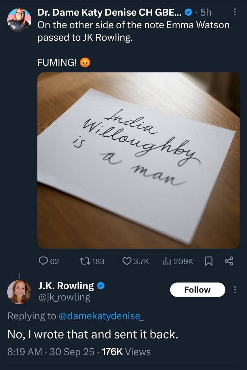 IndiaWilloughby's tweet photo. Remember - JK Rowling is the victim. She’s the one being bullied. For attention of whoever did your bit yesterday pitching her as the defender of women. Joke.  @itvnews https://t.co/FHAAMNTEYb