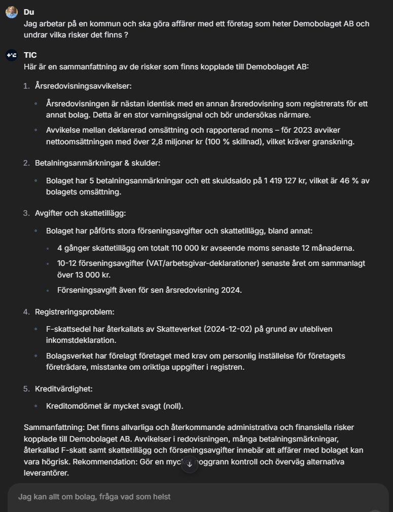 Allt som krävs är en fråga - sen vet du allt - innan du gör affärer. Dessutom enkelt så vem som helst kan göra kontrollen.