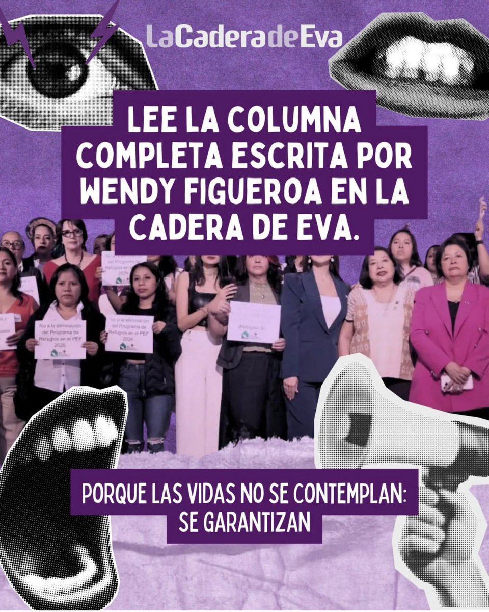 <a href="/LaCaderadeEva/">La Cadera de Eva</a> <a href="/SayetziMariposa/">Wendy Figueroa</a> La Red Nacional de Refugios seguimos exigiendo:
📢 ¿Cuánto se destinará exclusivamente a Refugios en el #PPEF2026?
✊ Que el Programa de Refugios se mantenga autónomo, no diluido.
acortar.link/fGloNB
<a href="/mujeresgobmx/">Secretaría de las Mujeres</a> <a href="/Claudiashein/">Claudia Sheinbaum Pardo</a> <a href="/Mx_Diputados/">H. Cámara de Diputados</a> <a href="/Hacienda_Mexico/">Hacienda</a> <a href="/marianajimzam/">Mariana Jimenez Zamora</a>