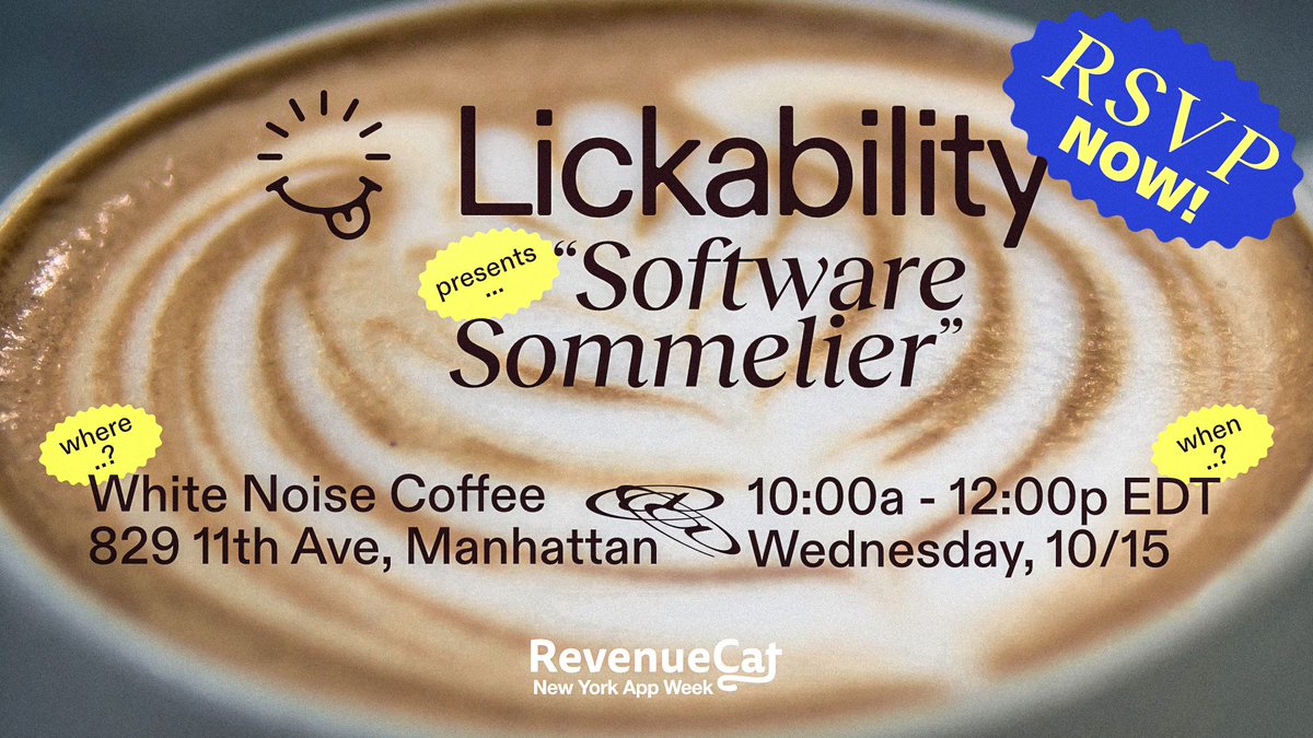 Don’t forget: if you want to participate during our upcoming “Software Sommelier,” you need to RSVP! 🙇

Learn more about the event and sign up here: luma.com/i9koyhb3 ☕