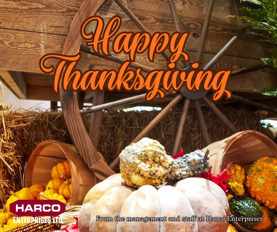 Happy Thanksgiving from the management and staff at Harco Enterprises!   
We're grateful for our amazing customers and partners who continue to support us year after year. Wishing you all a joyful holiday filled with warmth, happiness, and plenty of good food!
#thanksgiving2025