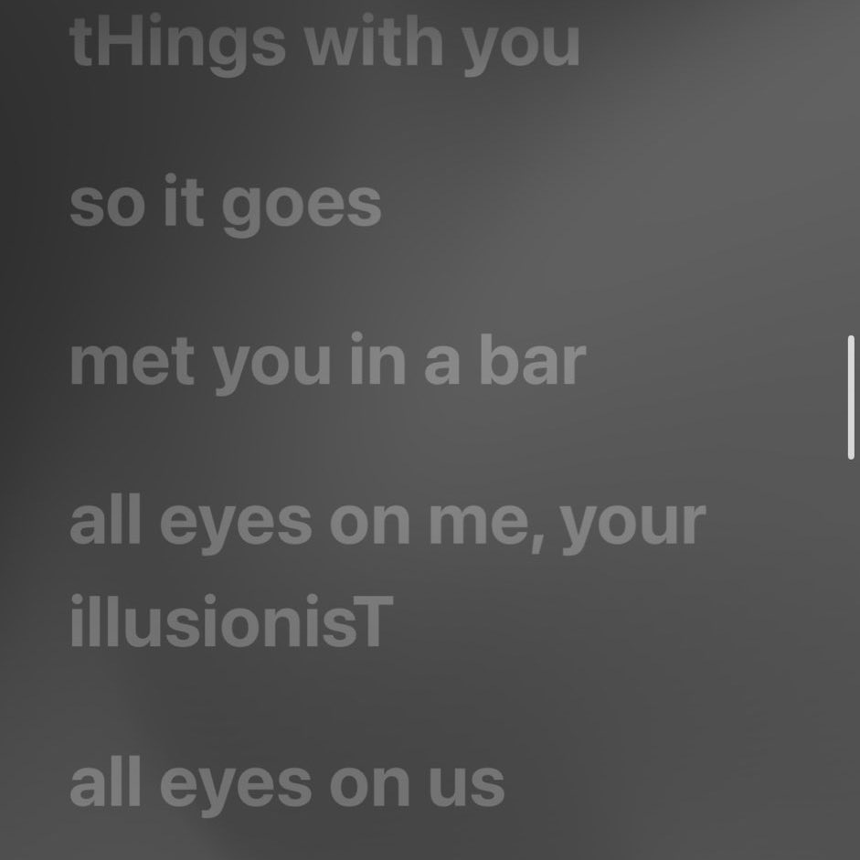 🚨| TAYLOR SWIFT IS CAPITALISING LETTERS IN THE LYRICS OF REPUTATION SONGS ON APPLE MUSIC! #TSTheLifeofaShowgirl

"T", "H" and "Y"