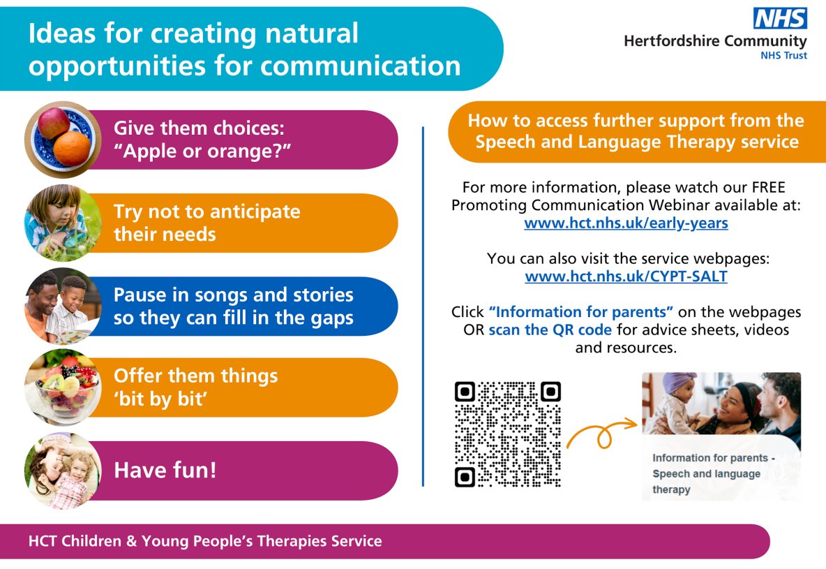 Herts CYPT (@herts_cypt) on Twitter photo Have you seen FOLLOW - our top tips for developing children’s language in the early years?  Click on the link below to find out how you can use these 6 easy strategies at home or in your setting!
hct.nhs.uk/early-years Have you seen FOLLOW - our top tips for developing children’s language in the early years?  Click on the link below to find out how you can use these 6 easy strategies at home or in your setting!
hct.nhs.uk/early-years