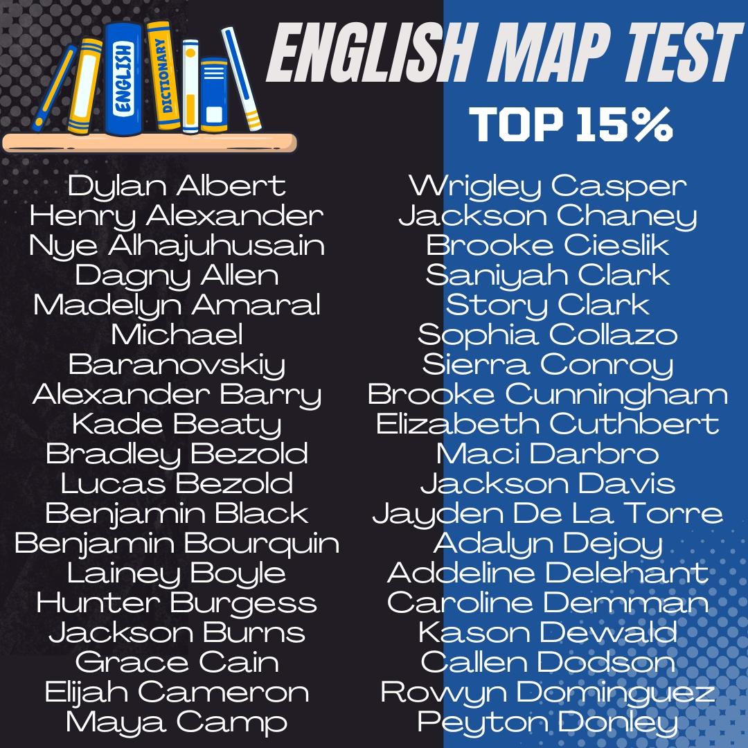 🎉📚 Huge shoutout to our amazing 9th graders who crushed it on the MAP Reading test! 🎉
These students scored a RIT of 235 or higher, placing them in the Top 15% of students nationwide. 🌟 That’s an incredible achievement, and we couldn’t be prouder!
👏 Way to go, Titans!