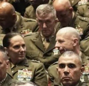 I don’t think we have to stretch our imaginations as to what career military officials were thinking while Cankles McBonespurs  was lecturing them…
