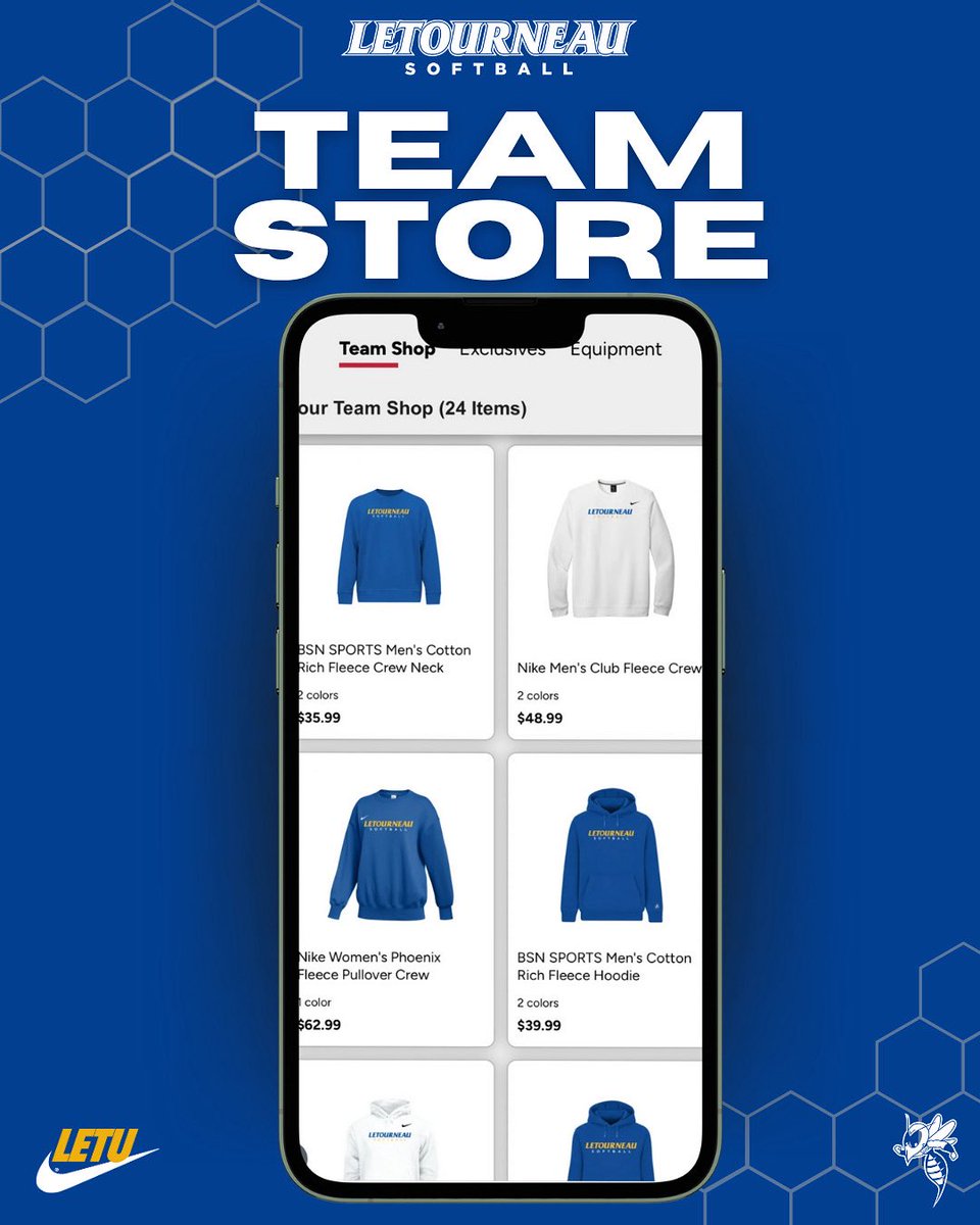 LETUSoftball's tweet photo. Shop our team store now until October 9th! Get all the gear you need to rep your jackets this season!! 

 🔗 https://t.co/kNllXJ663d https://t.co/pxbCWlE9Lp