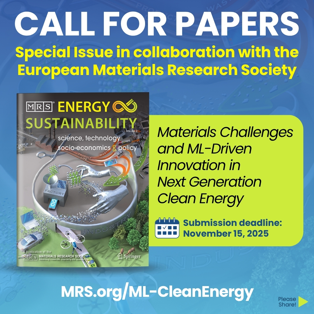 Materials_MRS's tweet image. ⚡ Did you submit your work yet? Your research could power the future. 🌍
#MaterialsScience #CleanEnergy #SustainableTech #AIforGood