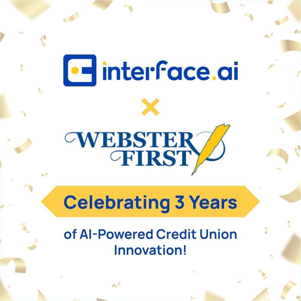 interfaceAI's tweet image. 🎉Celebrating 3 years with @websterfirstfcu!🎉
Together we are reimagining the banking experience with Chat AI, making service faster, easier, and more personal for every member.
Grateful for the trust - here’s to more AI innovation ahead!💙
#Partnership #3YearsStrong #ChatAI