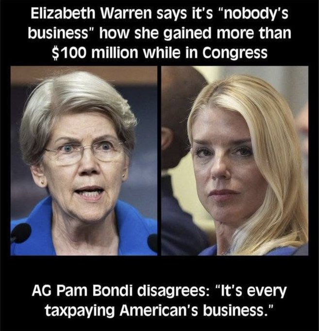 <a href="/SenWarren/">Elizabeth Warren</a> Remind me, why should you have any credibility?