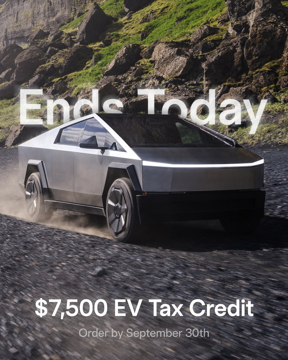 cybertruck's tweet image. Less than 24h to order & get your Cybertruck for $7,500 less