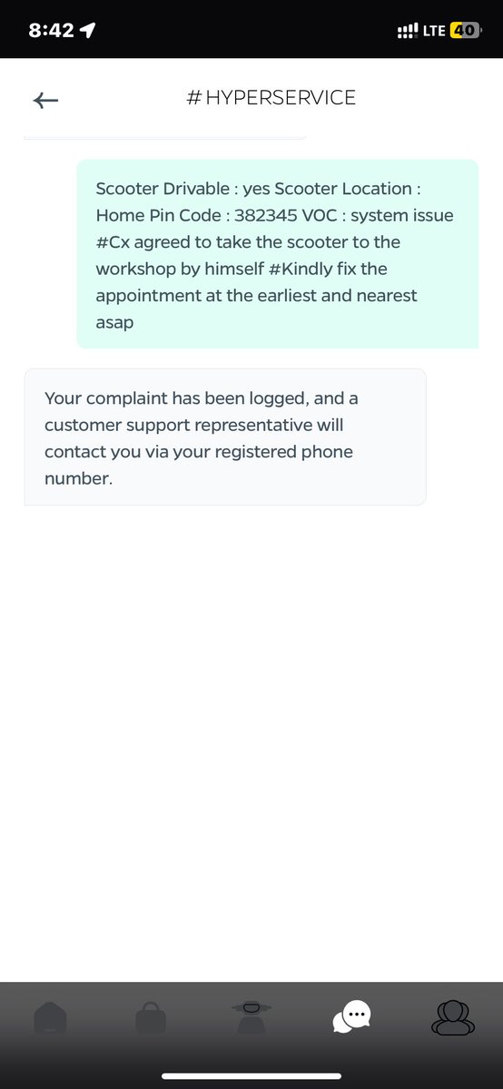 Parasmore3's tweet photo. @OlaElectric 

i mean just i don’t have anything to say now i live in ahmedabad and my appointment is got booked in Patan 250 km away from my city i mean just what great system you have https://t.co/dKDh7HczHN
