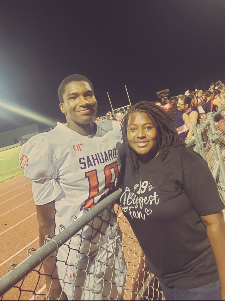 mom shirt says she’s my biggest fan… but forreal, I’m hers. 💯 Isn’t she lovely? ❤️  #MomAndSon #GameDay