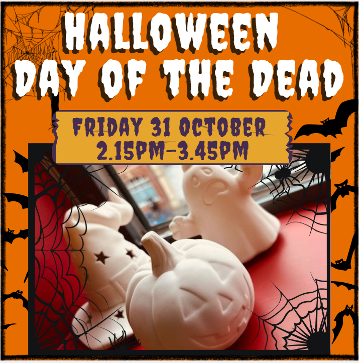 TheMoRW's tweet photo. 🎃Halloween ⚡ Day of the Dead💀

🗓️Friday 31 October ⏰2.15pm-3.45pm

🤡Have fun painting your own Halloween and Day of the Dead ceramic! 👻
🧟‍♀️You are very welcome to dress in themed costume! 🧛🧙‍♂️

https://t.co/6AFP3pP6UU

#halloween #halloweenparty #halloweenlove https://t.co/BPLhsptvA3