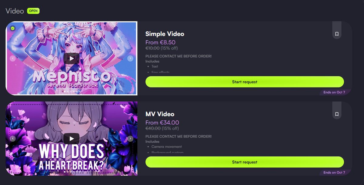 WOOOO VGEN VERIFIED!!
To celebrate being verified on VGen, I'm offering a 15% discount on all my video/MV services for one week!
I would love to work on your projects and meet lots of new people!! :D

vgen.co/nyria

#VGenComm