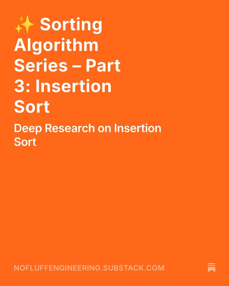 codeWithDivagar's tweet image. 🚀 New Series: Sorting Algorithms Explained
Step-by-step + visual guides on classic algorithms:
1️⃣ Bubble Sort: nofluffengineering.substack.com/p/bubble-sort-…
2️⃣ Selection Sort: nofluffengineering.substack.com/p/sorting-algo…
3️⃣ Insertion Sort: nofluffengineering.substack.com/p/sorting-algo…
🔔 Subscribe now for Inbox Alert!