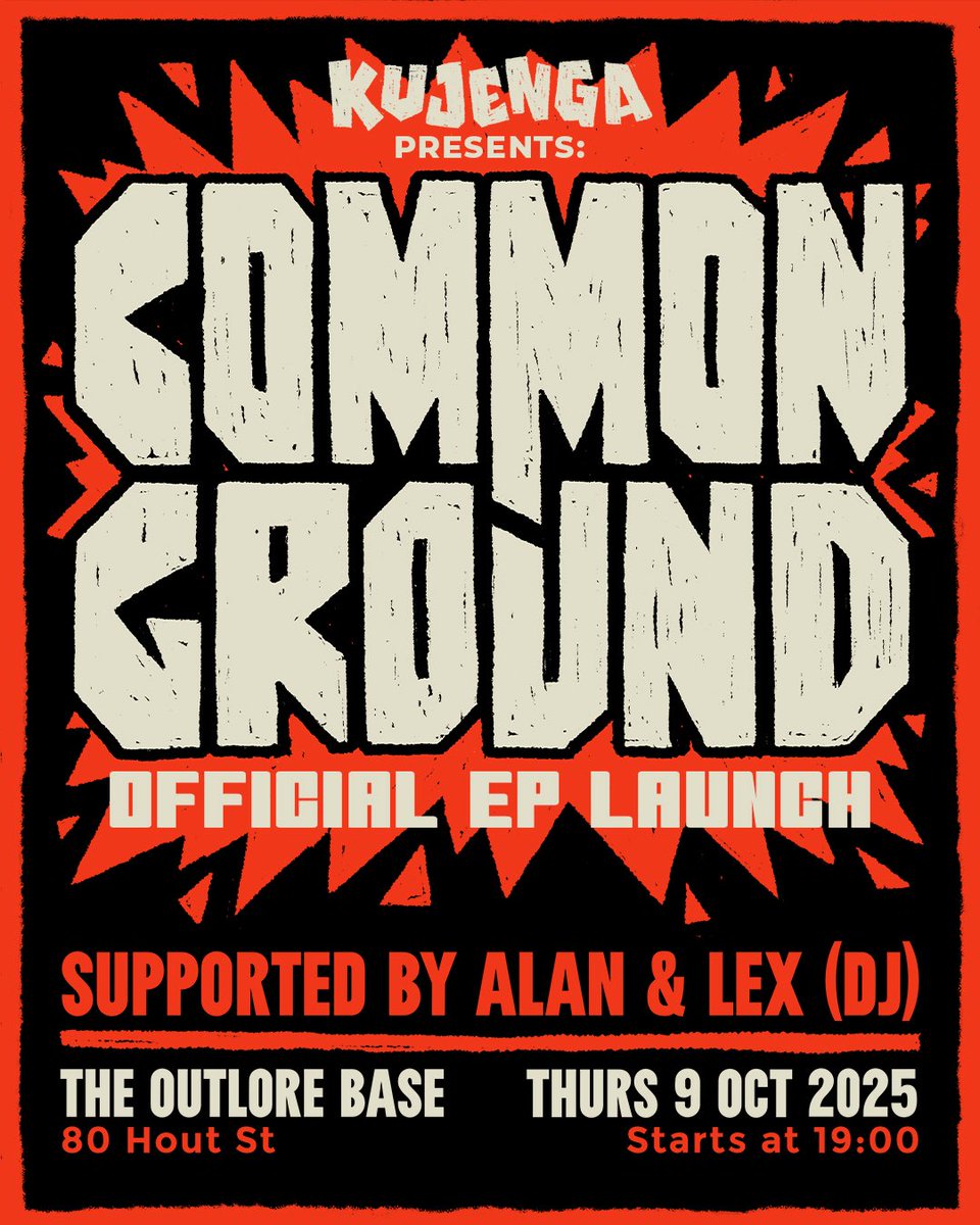 We’re so excited to announce that our upcoming EP, Common Ground, will be shared with the world on 07/10! ❤️‍🔥

We’re looking forward to seeing you all for our official launch at The Outlore Base on Thur 09 Oct to celebrate this special occasion with us 🥹 

quicket.co.za/events/338245-…