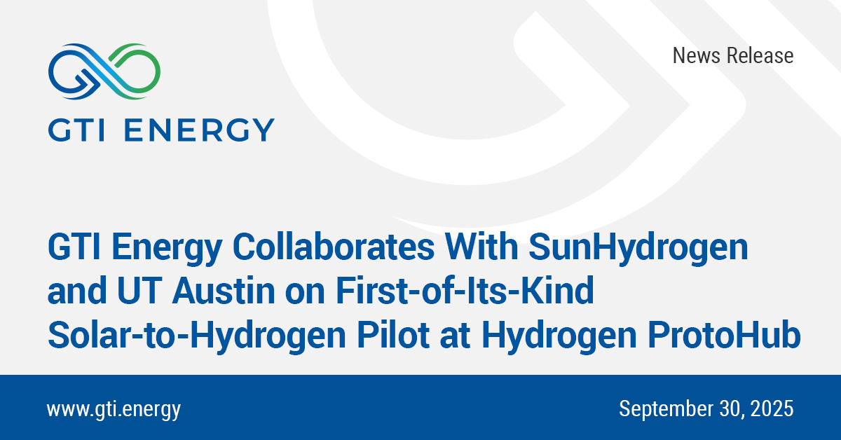 Hydrogen produced from just sunlight + water will be tested at our Hydrogen ProtoHub! ☀️💧

GTI Energy, <a href="/SunHydrogenInc/">SunHydrogen</a> &amp; <a href="/cemechanics/">UT-Center for Electromechanics</a> are piloting 16 modular solar reactors to validate performance, durability, and scalability. Learn more:  gti.energy/gti-energy-col…