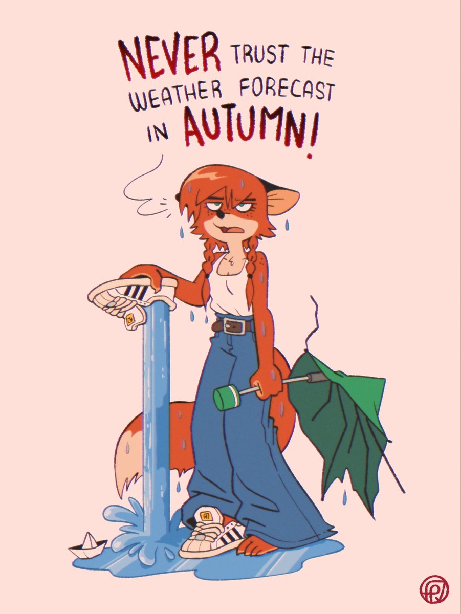 F0XnR0LL's tweet image. Oh no, soaked Patty 🦊☔