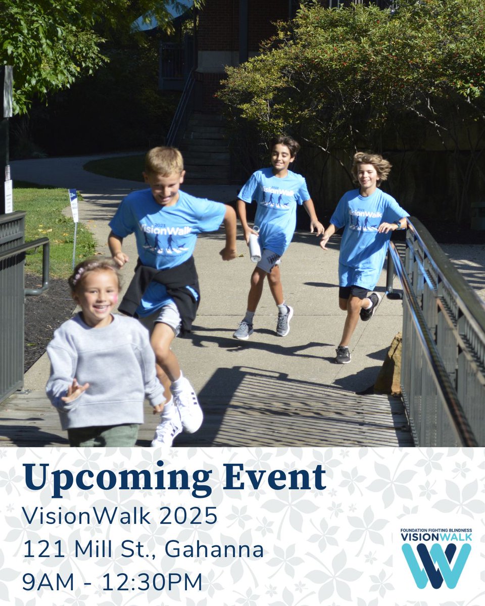 🎉 We did it, over $10,000 raised for VisionWalk!

Now let’s celebrate and keep going. 🏃‍♂️✨
Join us this Sunday, Oct. 5 • 9 AM – 12:30 PM at 121 Mill St., Gahanna to walk, cheer, and push for even more progress in the fight against vision loss.

🔗 go.osu.edu/VisionWalk