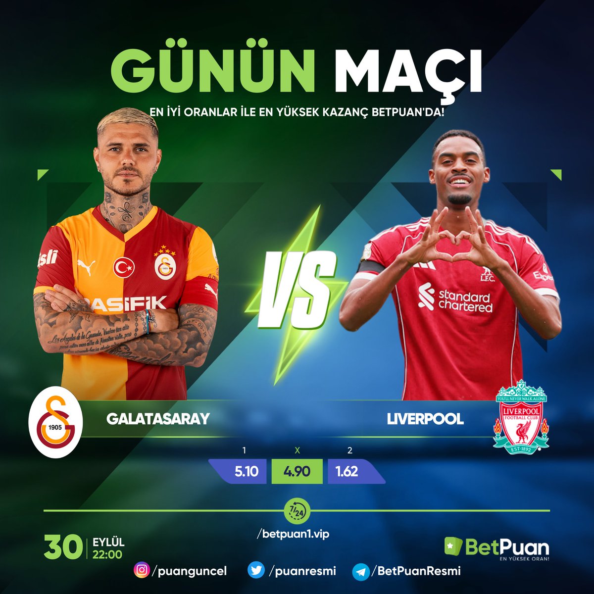 🥇 TEMSİLCİLERİMİZİN KAZANDIRAN YÜKSEK ORANLI KARŞILAŞMASINDA BETPUAN'DA SİZLERDE KAZANIN⚡️
🏆 GÜNÜN POPÜLER KARŞILAŞMASI

▶️ #GALATASARAY ⚽️ #LIVERPOOL

🎯 ETKİNLİKLERİMİZE KATILIN SİZLER DE KAZANIN! betpuan1.vip

#betpuanguncel  #canlitv #kesintsiziyayin
#puanvip