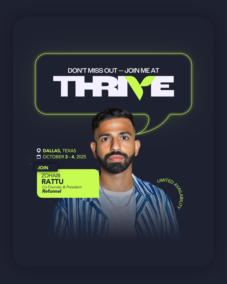 Zohaib Rattu is the Co-Founder and President of Refunnel, a tech platform that helps brands maximize the power of user-generated content (UGC) by centralizing content tracking, running creative challenges, and streamlining rights management and creator rewards.

#Thrive2025