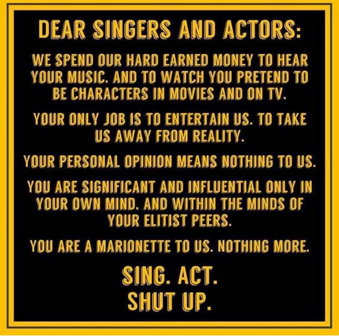 chetbtester's tweet image. Creepy Squeaky Prissy little twit / DEI recipient.
#STFU #SuckItUpButterCup #DanceMonkey
Too bad #ArianaGrande isn't ON Twitter.
What #unions, #Abortion #Mills &amp;amp; #pharmamar do:
They charm you.
They mutilate you.
They castrate you.
Leave you addicted for life.
Isn't that SPECIAL?